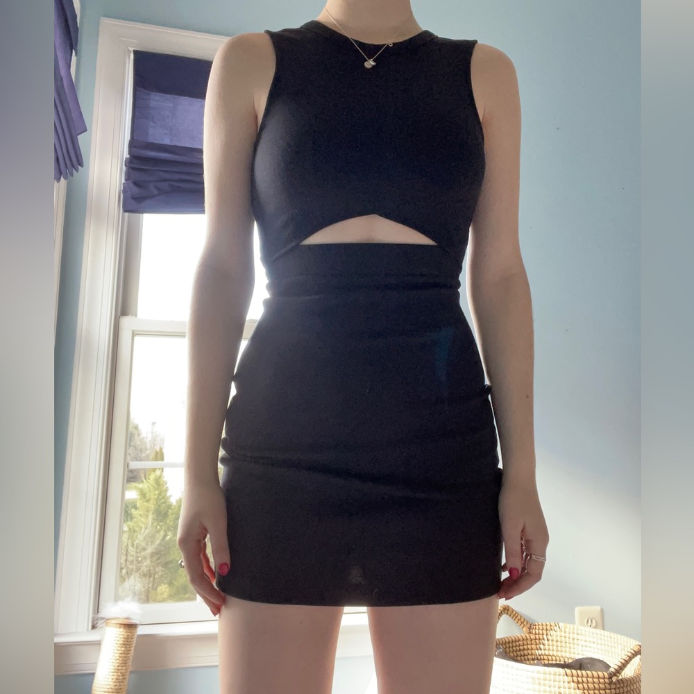 Express Body con dress with cut out